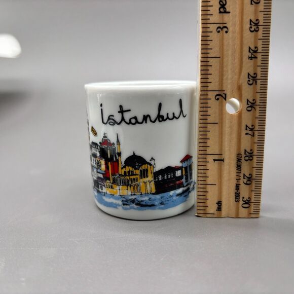 Treasures of Turkey Istanbul Turkish Coffee Cup & Saucer Set Vintage Harbor Ship - Picture 8 of 9